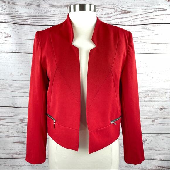 N Touch red modern short jacket pockets size 6 - Picture 1 of 11